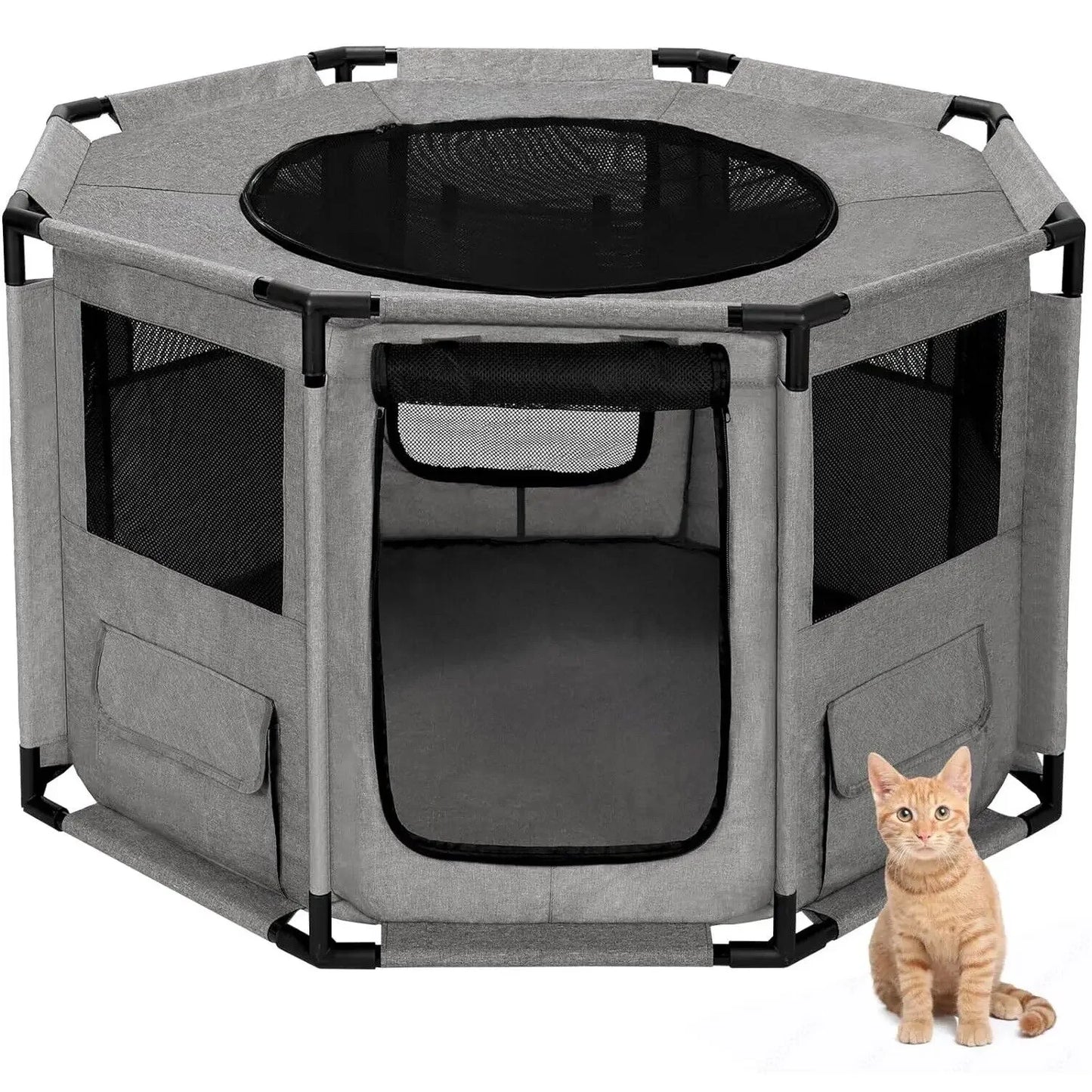 Dog Playpen, Cat Dog Crate Portable Pet Exercise Cage Kennel House Puppy Playpen Animal Playpen Indoor/Outdoor, Water-Resistant - TrendForce25