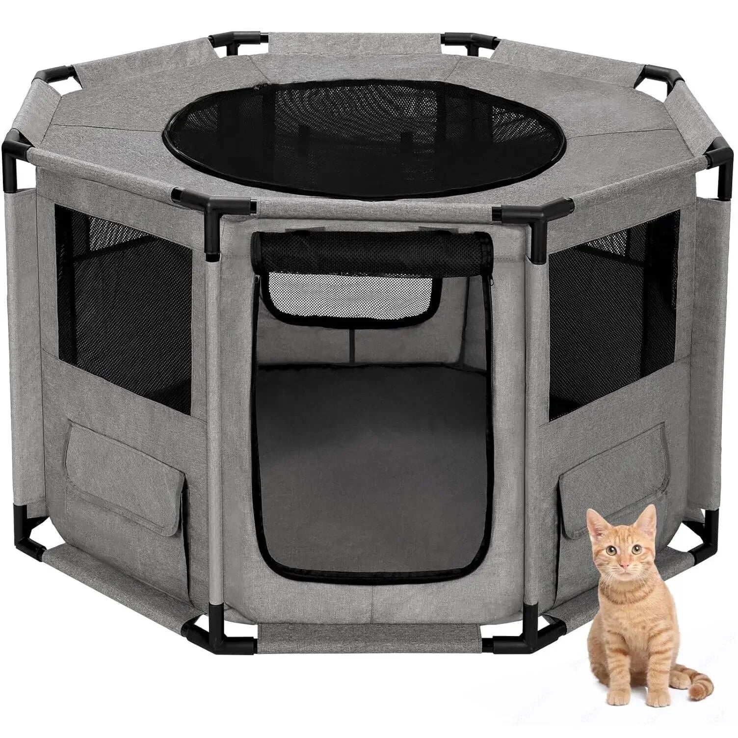 Dog Playpen, Cat Dog Crate Portable Pet Exercise Cage Kennel House Puppy Playpen Animal Playpen Indoor/Outdoor, Water-Resistant - TrendForce25