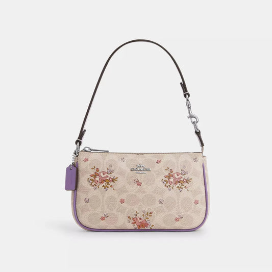 Coach Nolita 19 Shoulder Bag In Blocked Signature Canvas With Floral Print Women Clutch Bag Ladies Cute Purses And Bags,CAQ19 - TrendForce25
