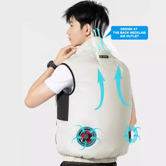 Summer Sport Fan Air Condition Cool Man Woman Travel Ultralight Brand Outdoor Vest Clothes Jacket Sun Windbreaker Fishing Worker