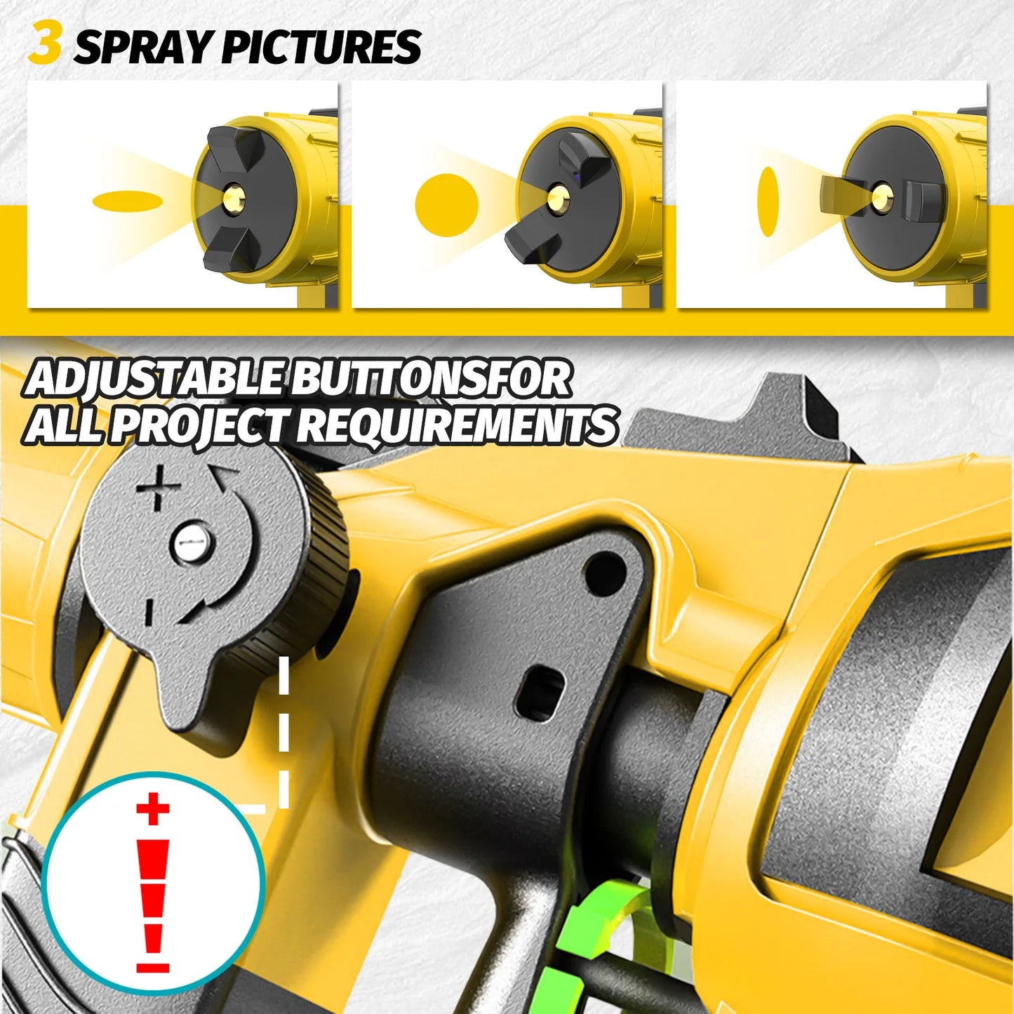 Cordless High Pressure Spray Gun Airless Paint Sprayer 1000ML 3 Nozzles Replace For Dewalt 18V/20v XR Max Body Only