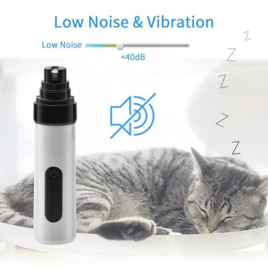 Silent Groom Pro Heusom Dog Nail Grinder Low Noise USB Rechargeable Pet Clipper for Painless and Safe Paw Grooming Trimming Ide