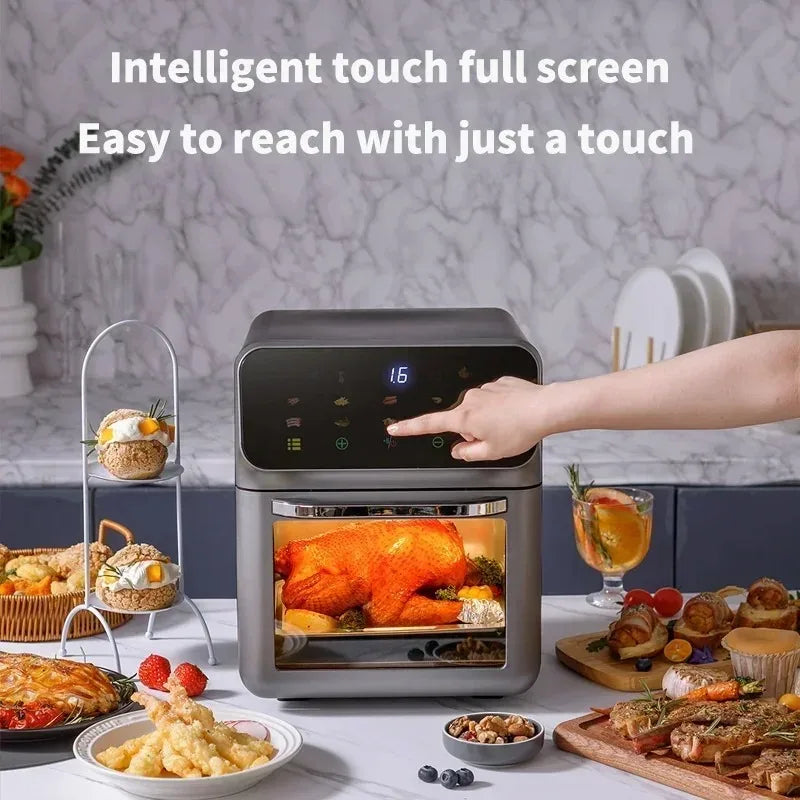 10L Electric Air Fryer Large Capacity Convection Oven Deep Fryer Without Oil Kitchen 360°Baking Viewable Window Home Appliance - TrendForce25