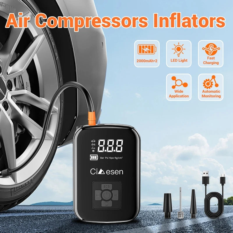 1pc Car Wireless Air Pump 150PSI Portable Electric Tire Inflation For Car Bicycle Motorcycle Air Compressor Inflator US Shipping - TrendForce25