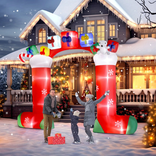 9ft Christmas Socks Arch 11 LED Lights Christmas Festive Arch Decoration 24.00W Festive Atmosphere Inflatable Air Model