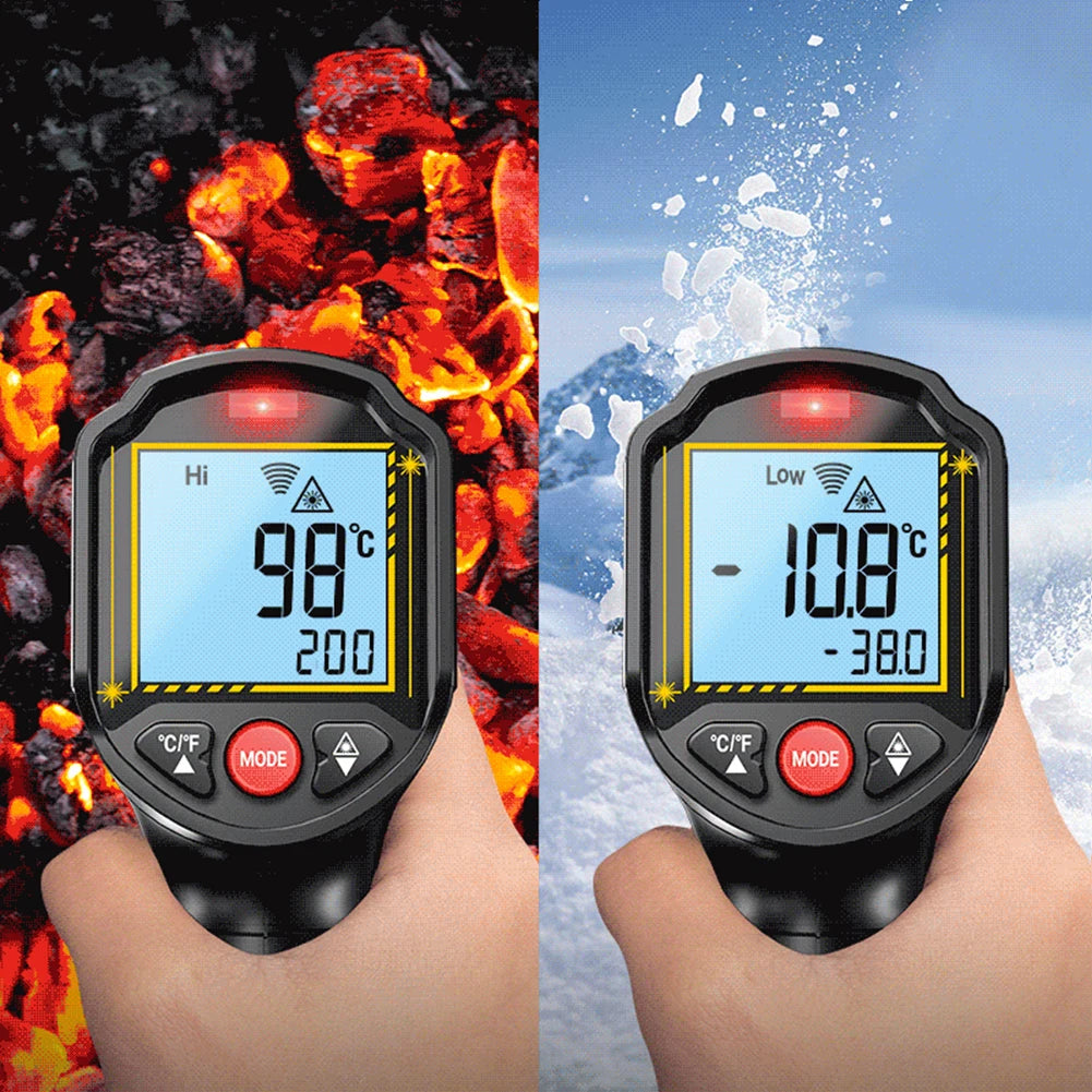 Digital Infrared Thermometer -50~600℃ Non-Contact IR Thermometer Gun Pyrometer Tester Meter for Cooking Grilling Vehicle Repair