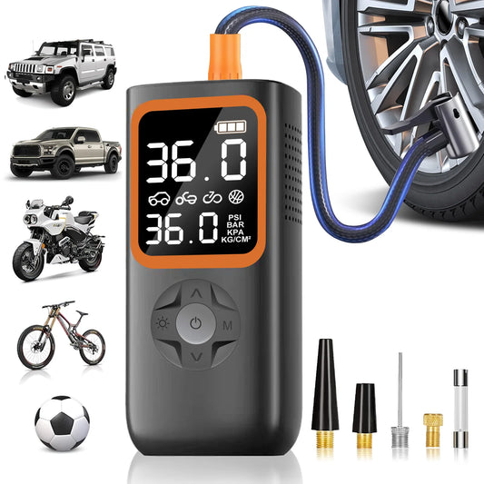 150PSI Wireless Tire Inflator Pump, Portable Air Compressor with Smart Digital Display and LED Light, for Cars Bicycles Motorc - TrendForce25