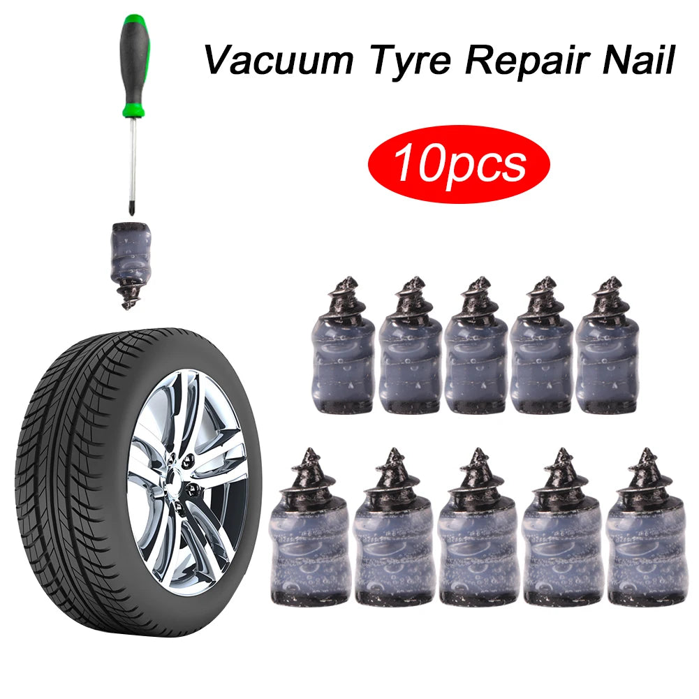10-100Pcs Car Tyre Repair Rubber Nail Set Motorcycle Tyre Repair Nail For Truck Scooter Bike Universal Tire Puncture Repair Tool