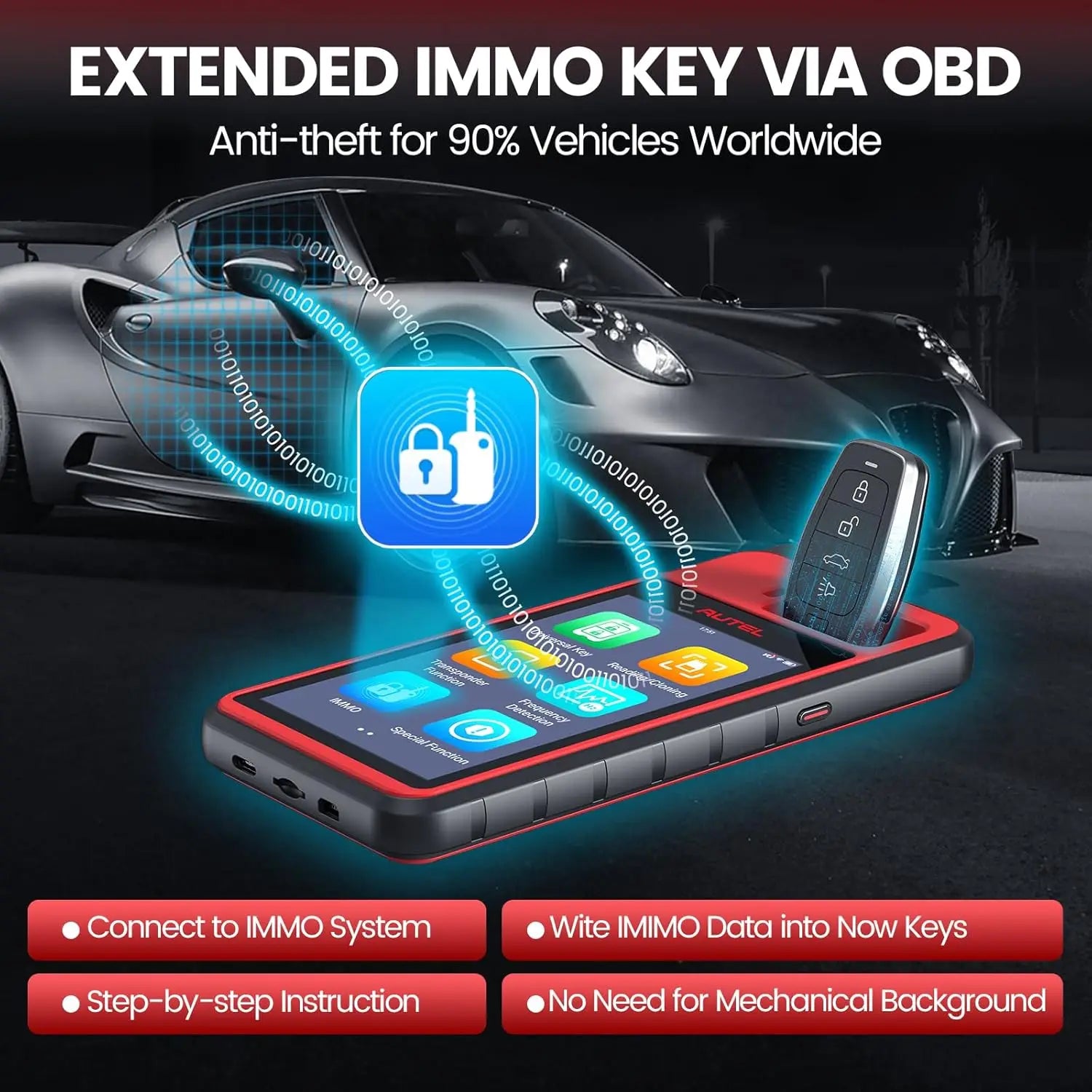 Autel MaxiIM KM100 Key Fob Programming Immobilizer Tool 2PCS Autel IKEY for 60s Key Generation OBD IMMO Key Learning on 99% Car - TrendForce25