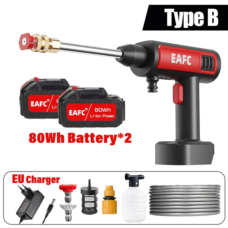 500W Portable High Pressure Car Washer Rechargeable Car Washing Gun Electric Water Gun Foam Machine for 21V Makita Battery