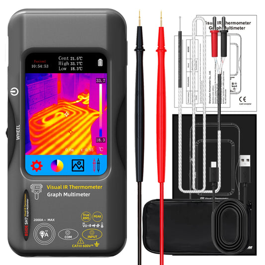 BSIDE Thermal Imager Multimeter 3.98 inch touchscreen 320*320 resolution 15 color palettes Water Leak Detection Circuit repair