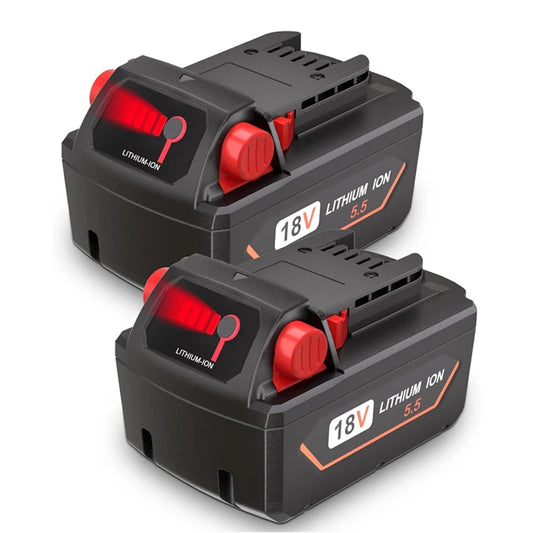 JYJZPB 5.5Ah/6.5Ah M18 Battery for Milwaukee 18V Li-Ion Replacement Battery M18 Battery,2 Pack Compatible with Milwaukee M18B XC