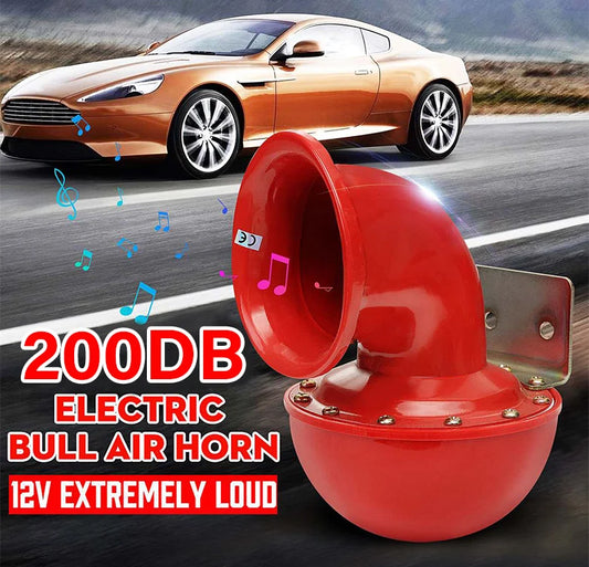 12V 200dB Super Loud Car Horn Red Cow Sound Metal Horn for Truck Train Ship Motorcycle Car Truck Ship