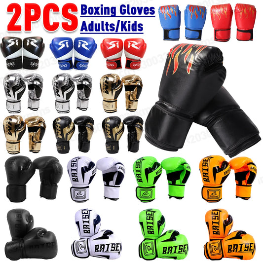 1 Pair Boxing Gloves Adults Women Men Boxing Sanda Gloves Unisex Boxing Training Exercise Leather Gloves Sports Protection Mitts