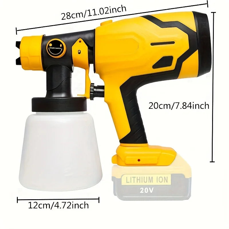 1 Set Paint Sprayer For DEWALT 20V Battery, Cordless HVLP Paint Sprayers For Fence, Furniture, Cabinets, Walls, No Battery