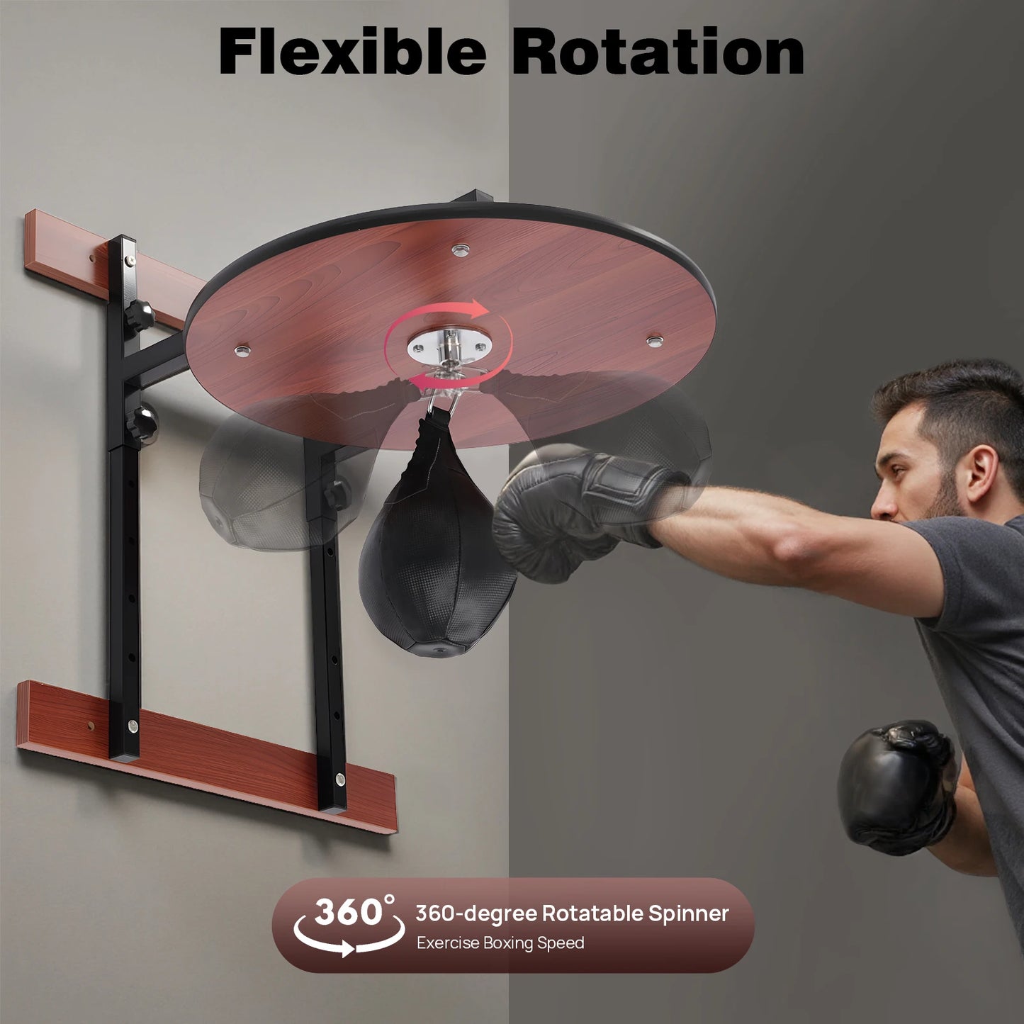Heavy Duty Adjustable Speed Bag Platform Kit,Professional Wall Mounted Punching Ball Speed Bag Kit for Boxing Training, Exercise