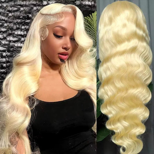 613 Lace Front Wig Human Hair 13x6 Blonde Human Hair Wigs 250% Density Body Wave Lace Front Wigs Human Hair Pre Plucked 26 Inch - TrendForce25