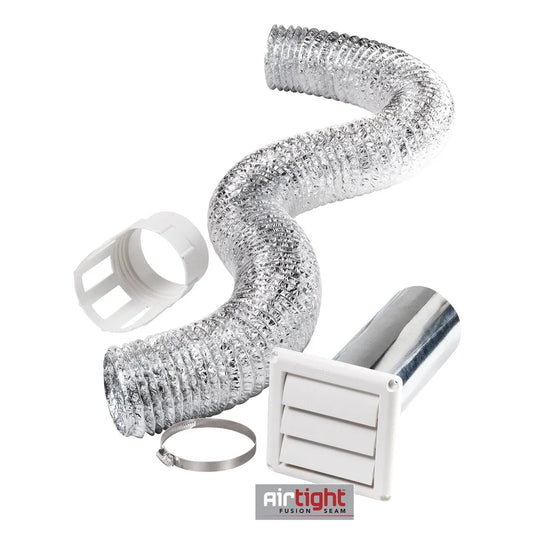 Complete 8in Dryer Vent Kit with Lint Trap Water Resistant Airtight Duct Electric Dryers Indoor Ventilation 2 Clamps Included