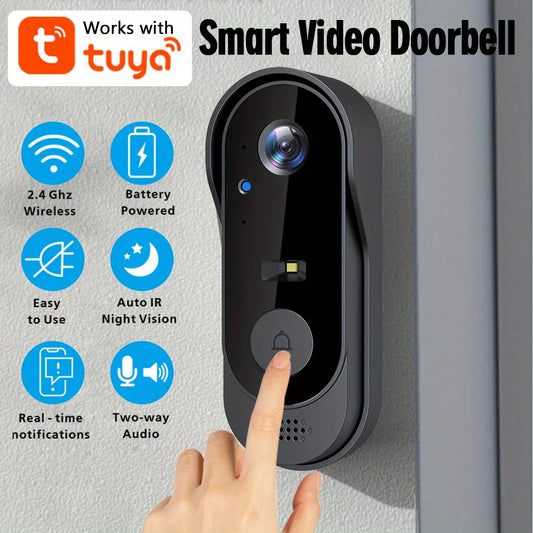 Tuya WiFi Home Smart Video doorbell Outdoor bidirectional HD door eye camera 1080P support SD card cloud storage waterproof - TrendForce25
