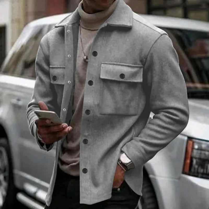 New style for autumn and winter 2025, casual shirt jacket for men, can be worn alone or as an inner layer with a shirt, daily cl