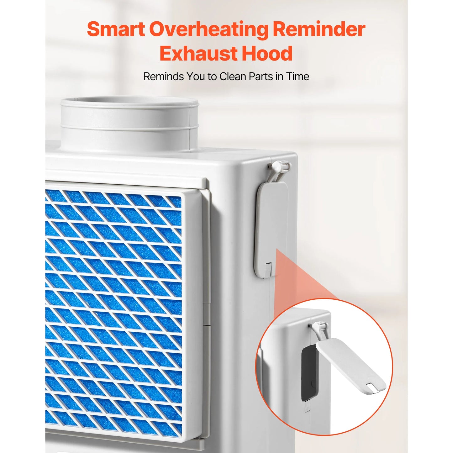 SucceBuy 3-in-1 Indoor Dryer Vent Kit Premium ABS Fits 4 in Exhaust Port Smart Overheating Reminder Hood with 4 Replacement Pads