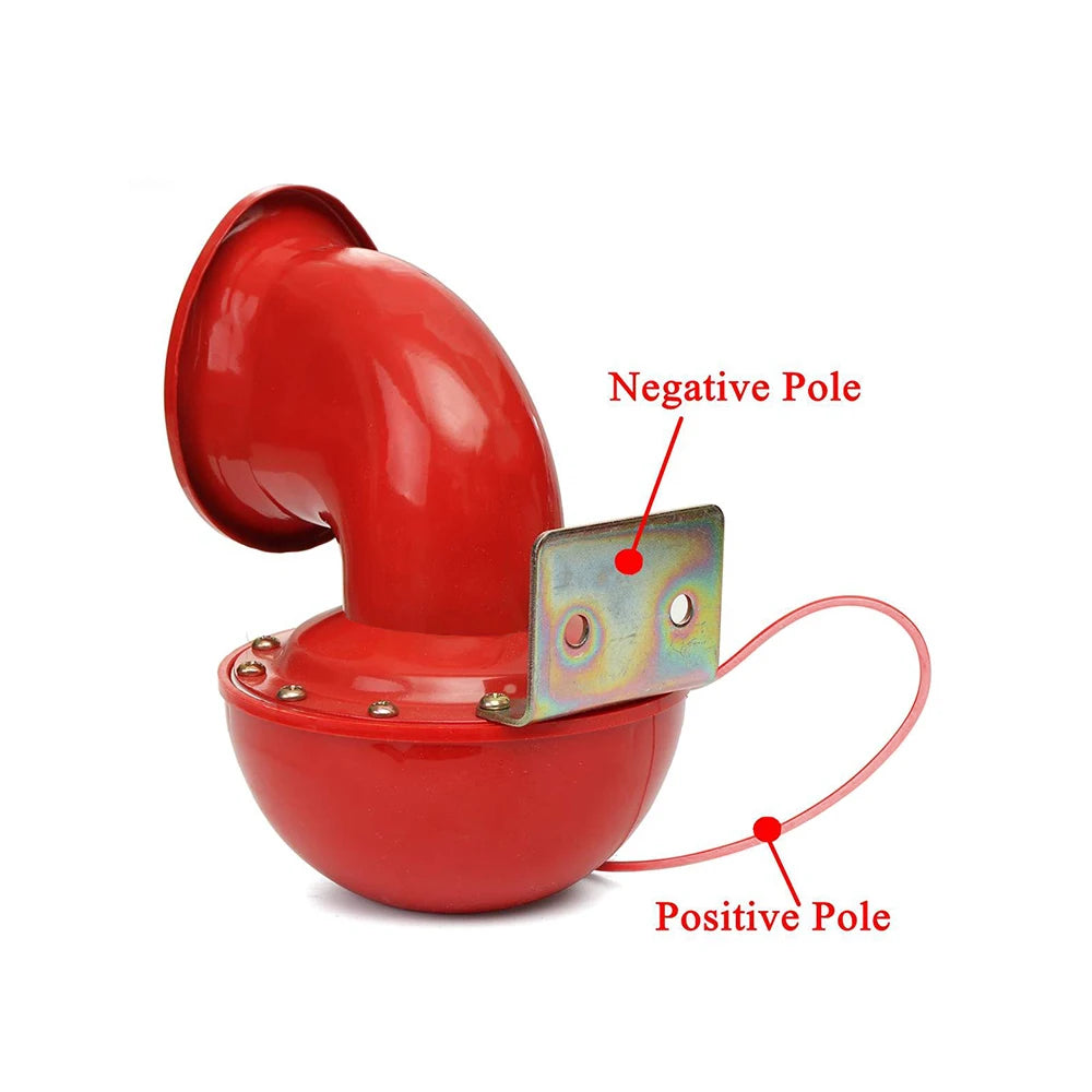 12V 200dB Super Loud Car Horn Red Cow Sound Metal Horn for Truck Train Ship Motorcycle Car Truck Ship