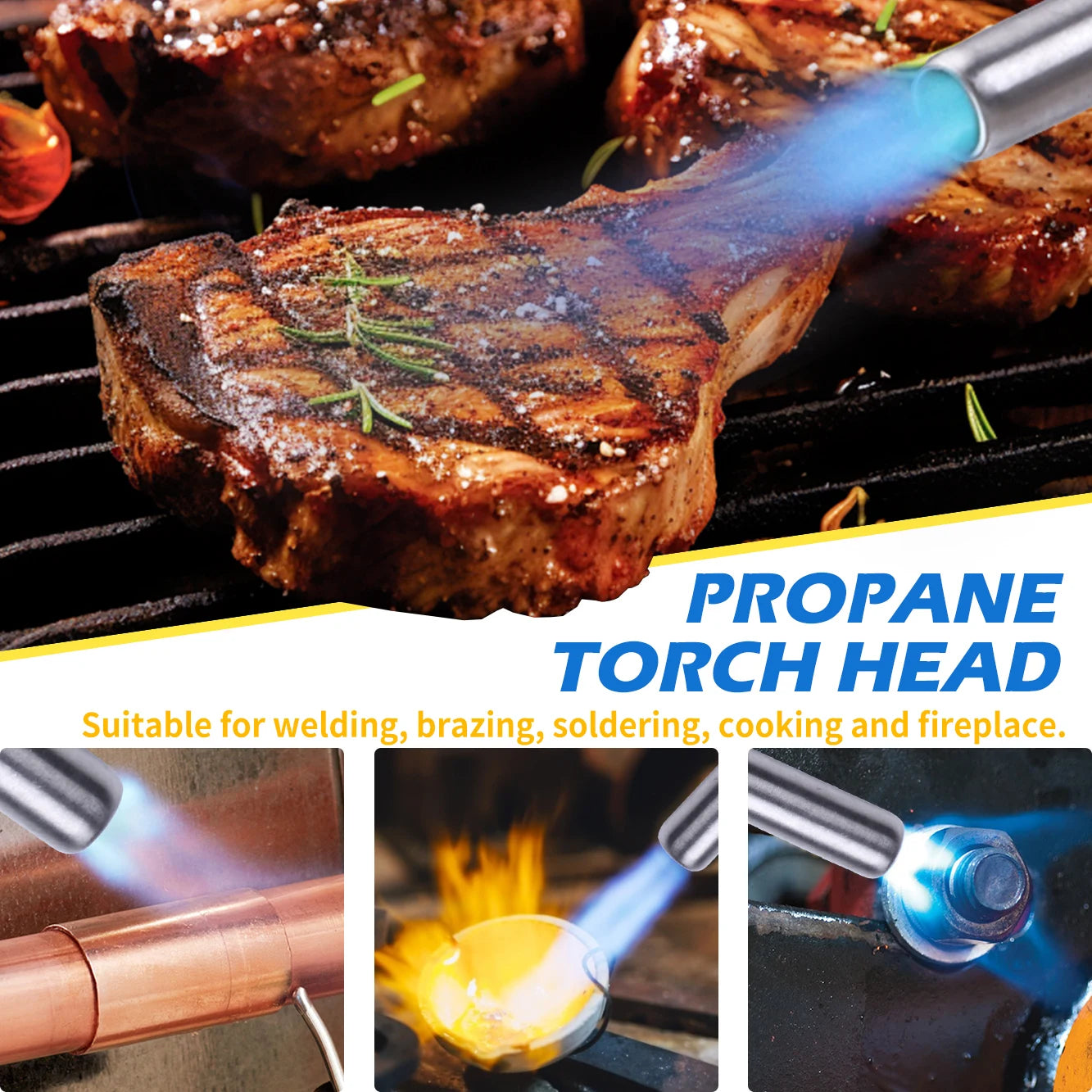 High Intensity Propane Torch Head, Trigger Start Gas Torch, Map Gas Torch Kit for Propane, MAPP MAP/PRO，Solding, Welding Brazing