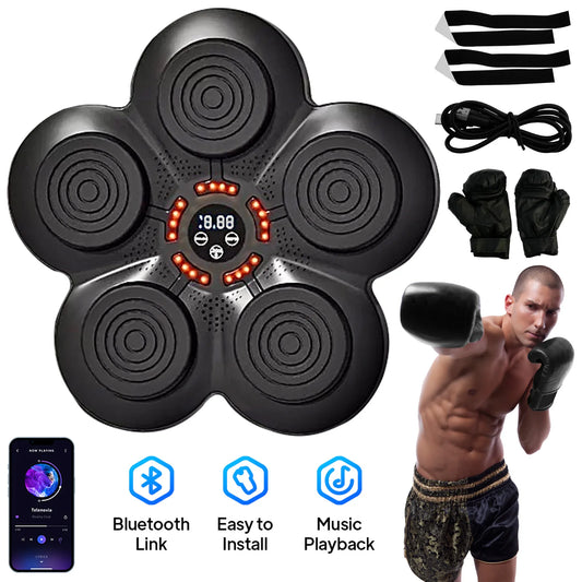 Smart Music Boxing Trainer Wall-Mounted Punching Machine 9-Speed Modes n Professional Boxing Gloves Wall Target Adult Children - TrendForce25