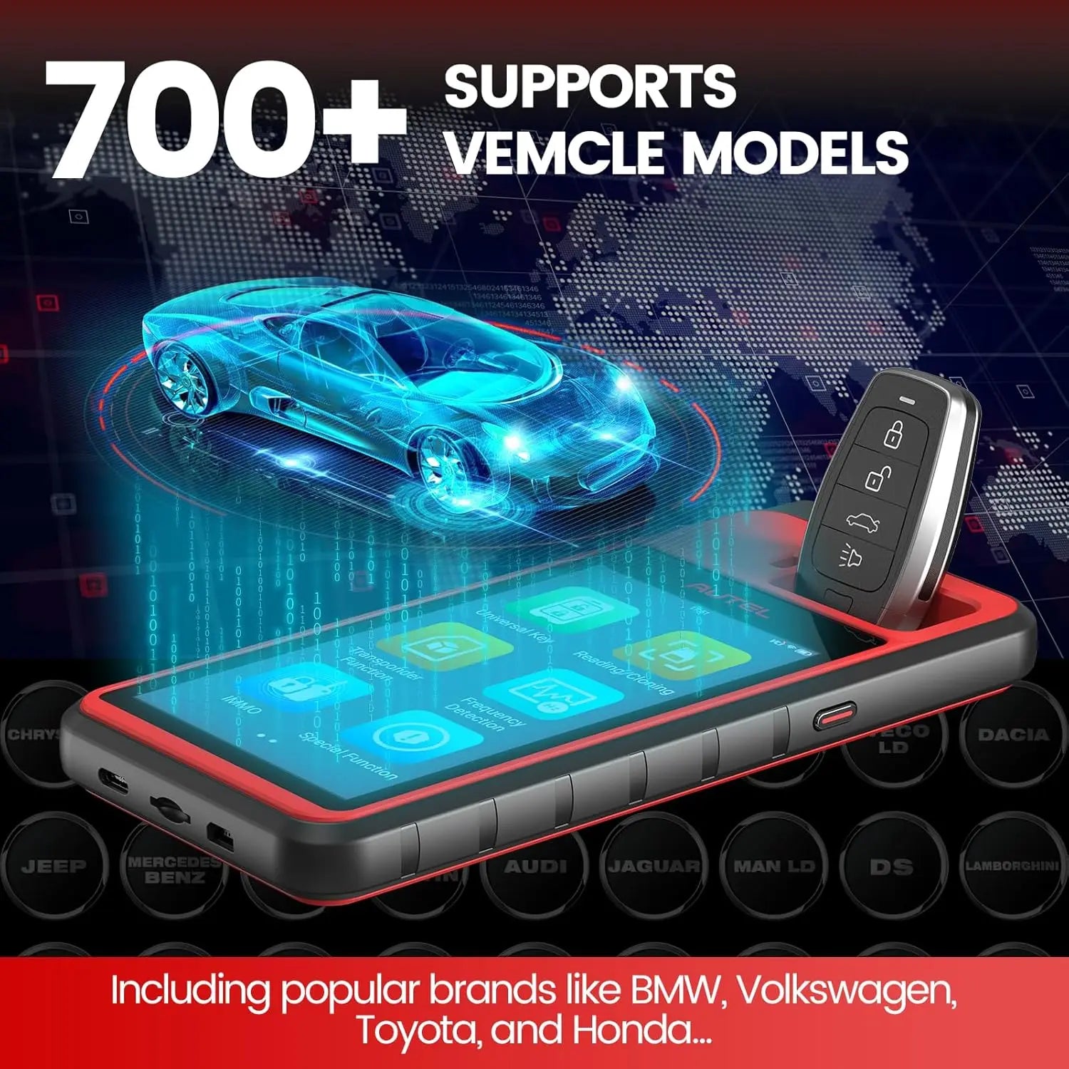 Autel MaxiIM KM100 Key Fob Programming Immobilizer Tool 2PCS Autel IKEY for 60s Key Generation OBD IMMO Key Learning on 99% Car - TrendForce25