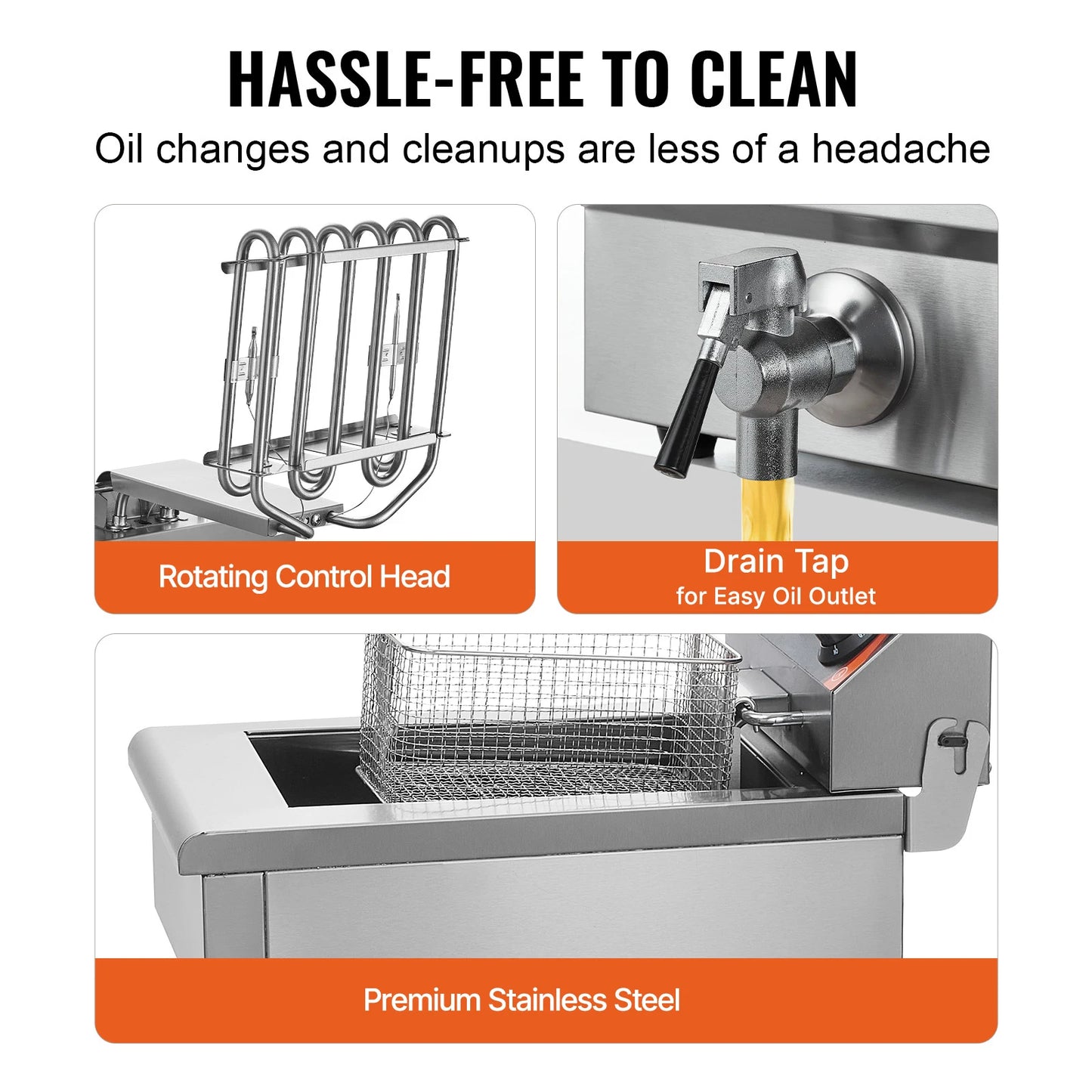 VEVOR  12L 5000W Electric Deep Fryer w/Dual Removable Tanks Commercial Countertop  Fryer for Chicken French Fries Frying Chips