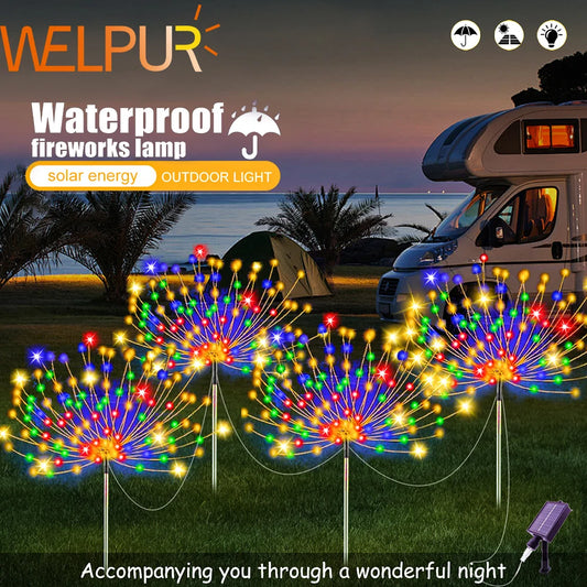 320/240LED  Solar Fireworks Lights Bright 4 in1 Pack Lawn Lamp Outdoor Garden Decoration Starburst Lights 8 Mode Fairy Lights - TrendForce25