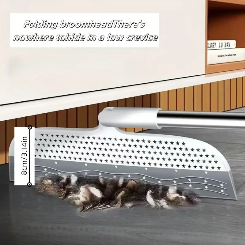 A magic broom suitable for bathrooms, kitchens, and living rooms, with a detachable head that easily removes hair and dust - TrendForce25