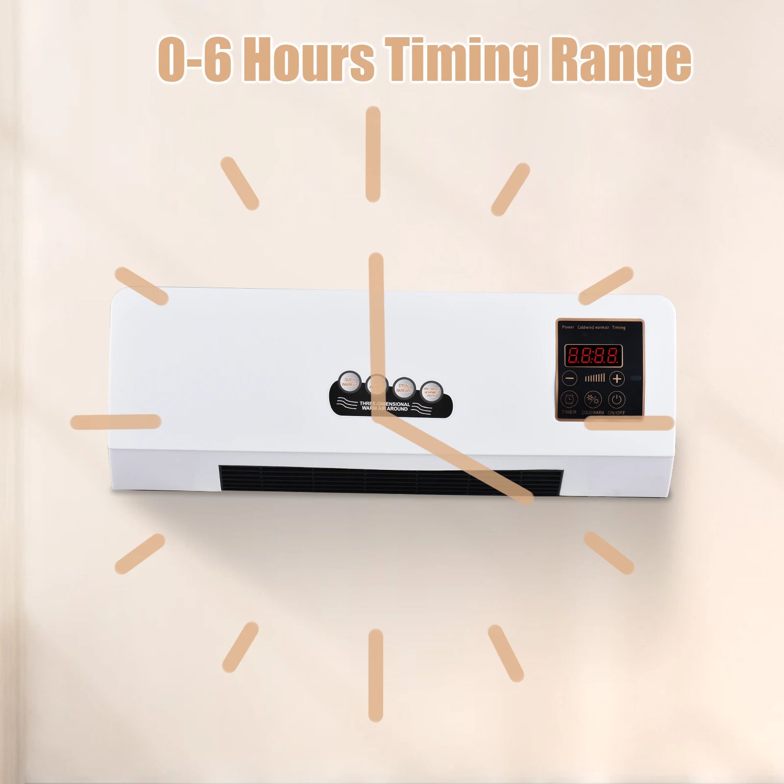 2-in-1 Air Conditioner Heater and Fan Combo Timing Wall Mounted Electric Fan and Space Heater Remote Control for Dormitory Home - TrendForce25