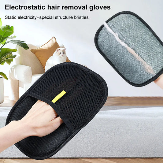 Pet Grooming Gloves Deshedding Brush Glove for Dog Cat Rabbit with Long/Short/Curly Hair - TrendForce25