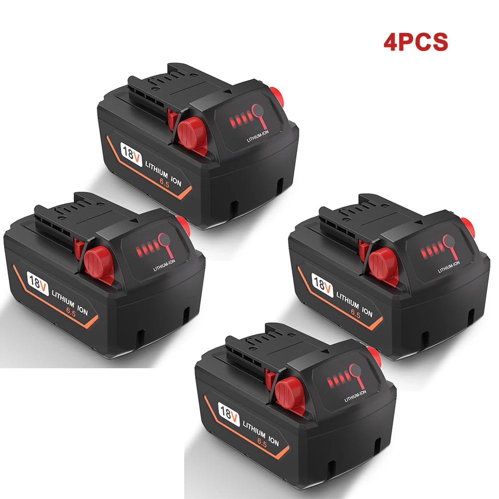 REACELL 18V 6.5/5.5Ah For Milwaukee M18 Battery Rechargeable Milwaukee Lithium Battery 48-11-1860 48-11-1850 48-11-1840