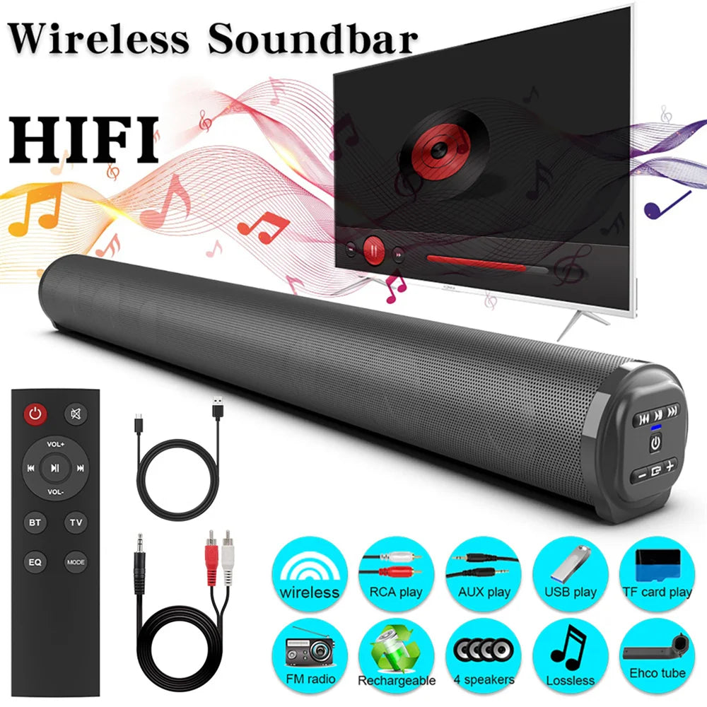 Sound Bar TV Sound System Bluetooth Speaker Wireless Subwoofer Bass Home Theater Rechargeable Lound Portable Speaker - TrendForce25