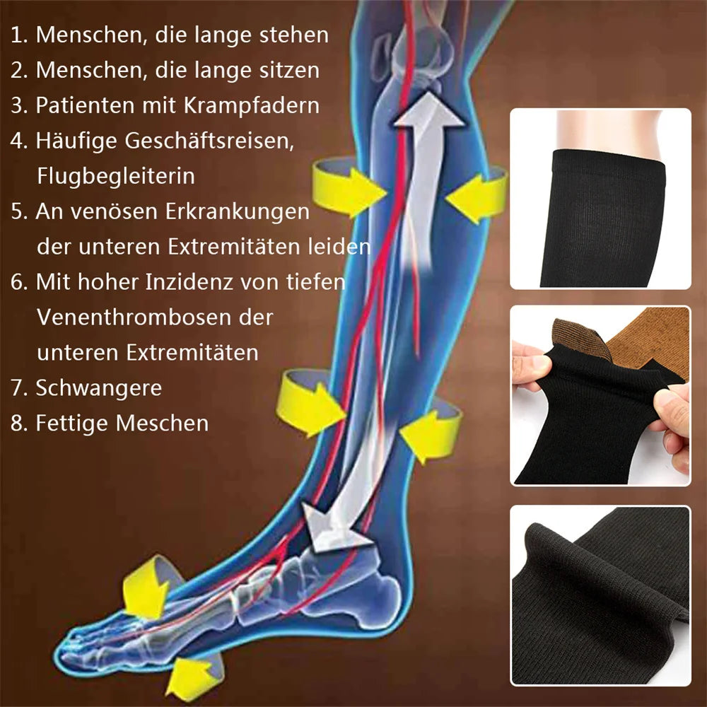 6 Pair Copper Compression Socks Women Men Anti Fatigue Pain Relief Graduated Unisex Compression Stockings Knee High 20-30 MmHg