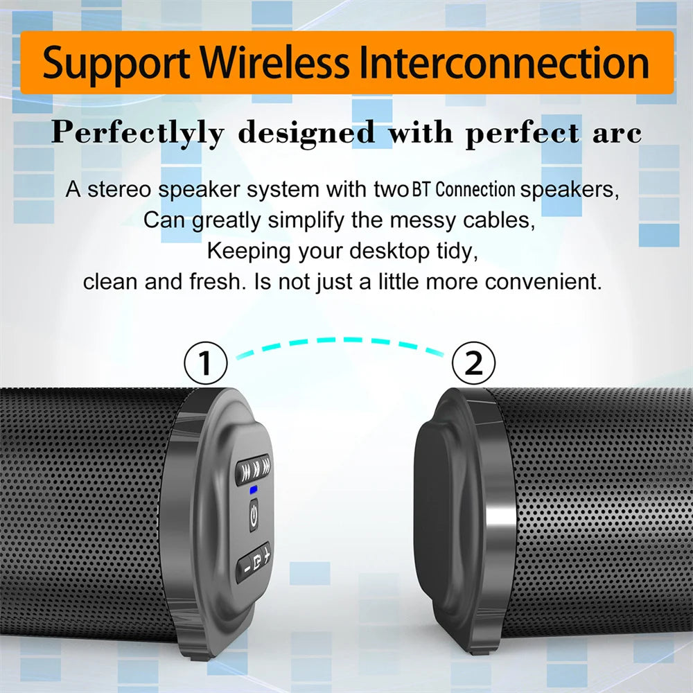 Sound Bar TV Sound System Bluetooth Speaker Wireless Subwoofer Bass Home Theater Rechargeable Lound Portable Speaker - TrendForce25