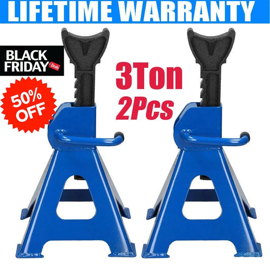 DayPlus Heavy Duty 3 Ton Axle Stands for Car Van 4x4 Caravan Garage Workshop Steel Robust Construction Support Lift 29-43cm,2PCS - TrendForce25