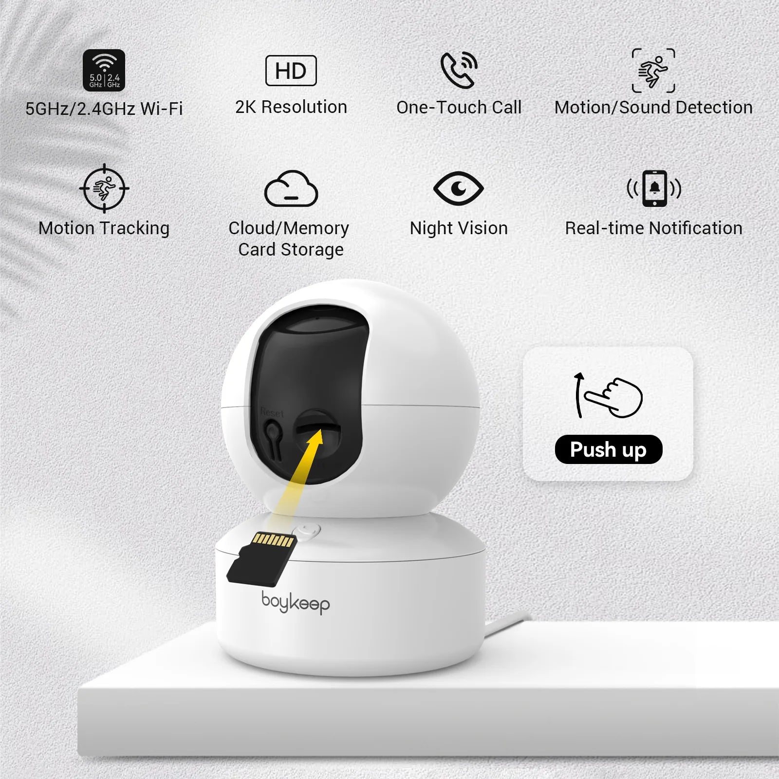 BoyKeep Smart Camera 2K Security Protection Wifi Surveillance 5G/2.4GHz Indoor Baby Night Vision 360° Pan & Tilt 2-Way Audio K30 - TrendForce25