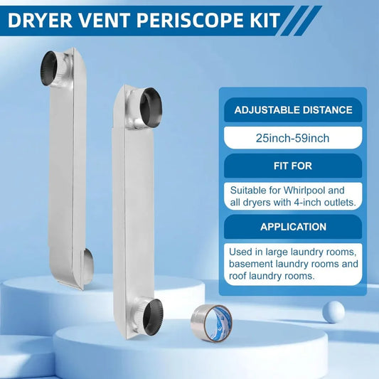 Upgraded Stainless Steel Telescoping Dryer Vent Kit for Whirlpool OEM - 25"-55" Adjustable Periscope Design