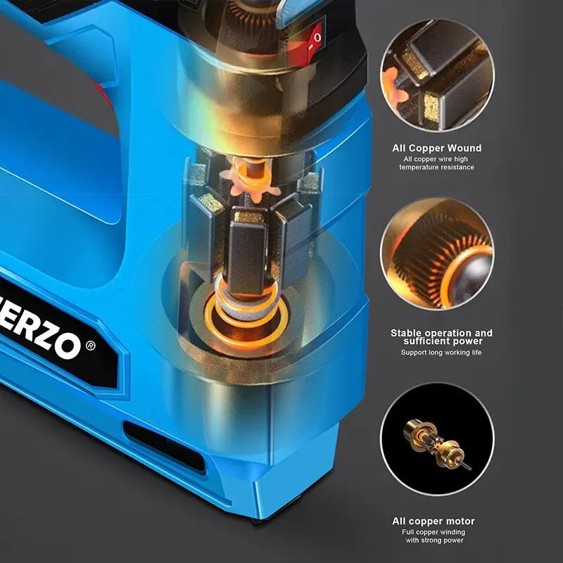 HERZO 3.7V Nail Gun Kit Cordless Portable Brad Nail Stapler Gun Tacker