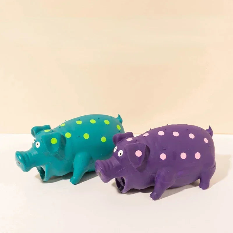 Squeaky Pig Dog Toy Durable Rubber Pig Squeaker Dog Puppy Chew Toys Latex Interactive Cute Toy for Small Medium Large Dogs - TrendForce25