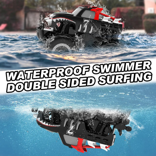 STEMTRON Amphibious Remote Control Car Toys for Boys 2.4 GHz 1:16 All Terrain Off-Road RC Car Waterproof RC Monster Truck