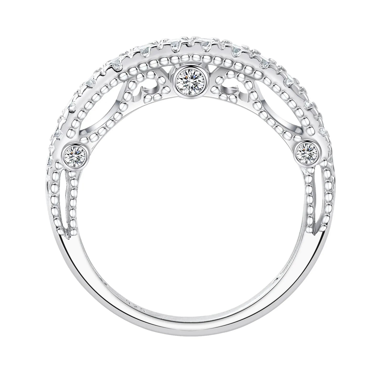 Newshe Solid 925 Sterling Silver Etenity Wedding Rings for Women AAAAA Cubic Zircons Unquine Design Classic Jewelry JR4887_BAND - TrendForce25