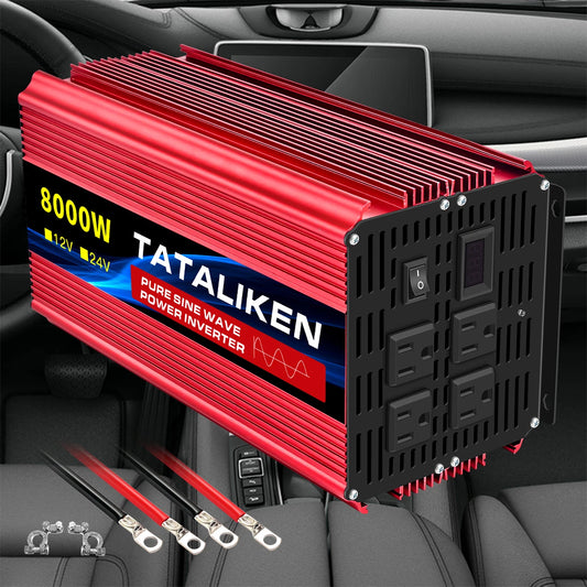 US Socket 12V To AC 110V 60HZ Pure Sine Wave Inverter Car Power 1600W/2200W/3000W Voltage Portable Converter with LED - TrendForce25
