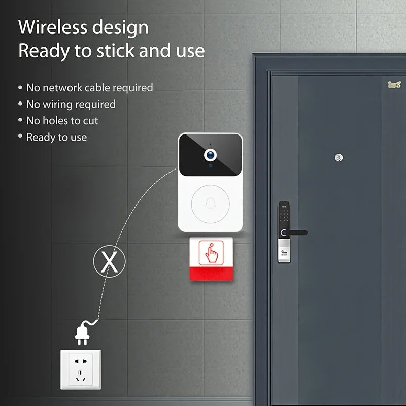 Doorbell Smart Home Door Bell Wireless Rechargeable Battery Outdoor HD Camera Two Way Audio Visual phone monitoring Doorbell