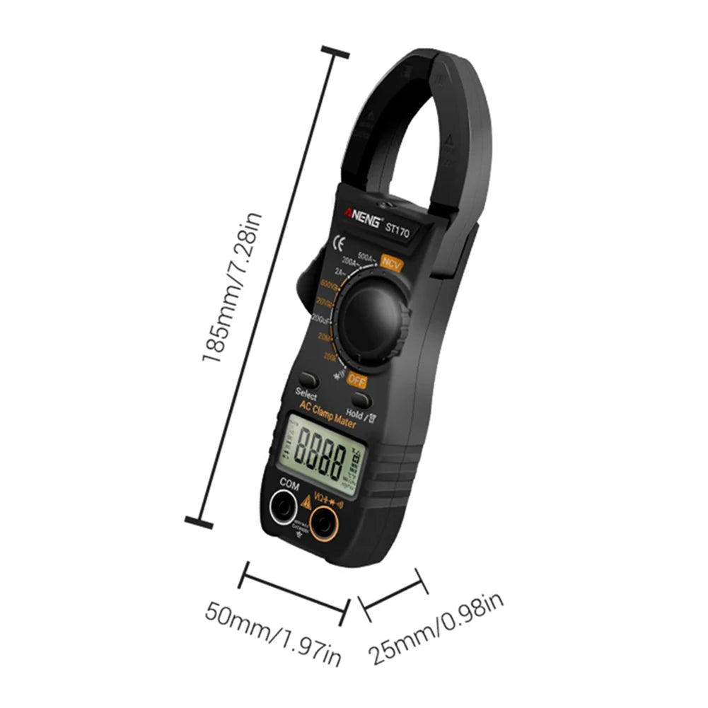 Digital Multimeter Backlit Display AC/DC Voltmeter AC Ammeter Clamp Meter NCV 2000 Counts with Flashlight for Electrical Testing - TrendForce25