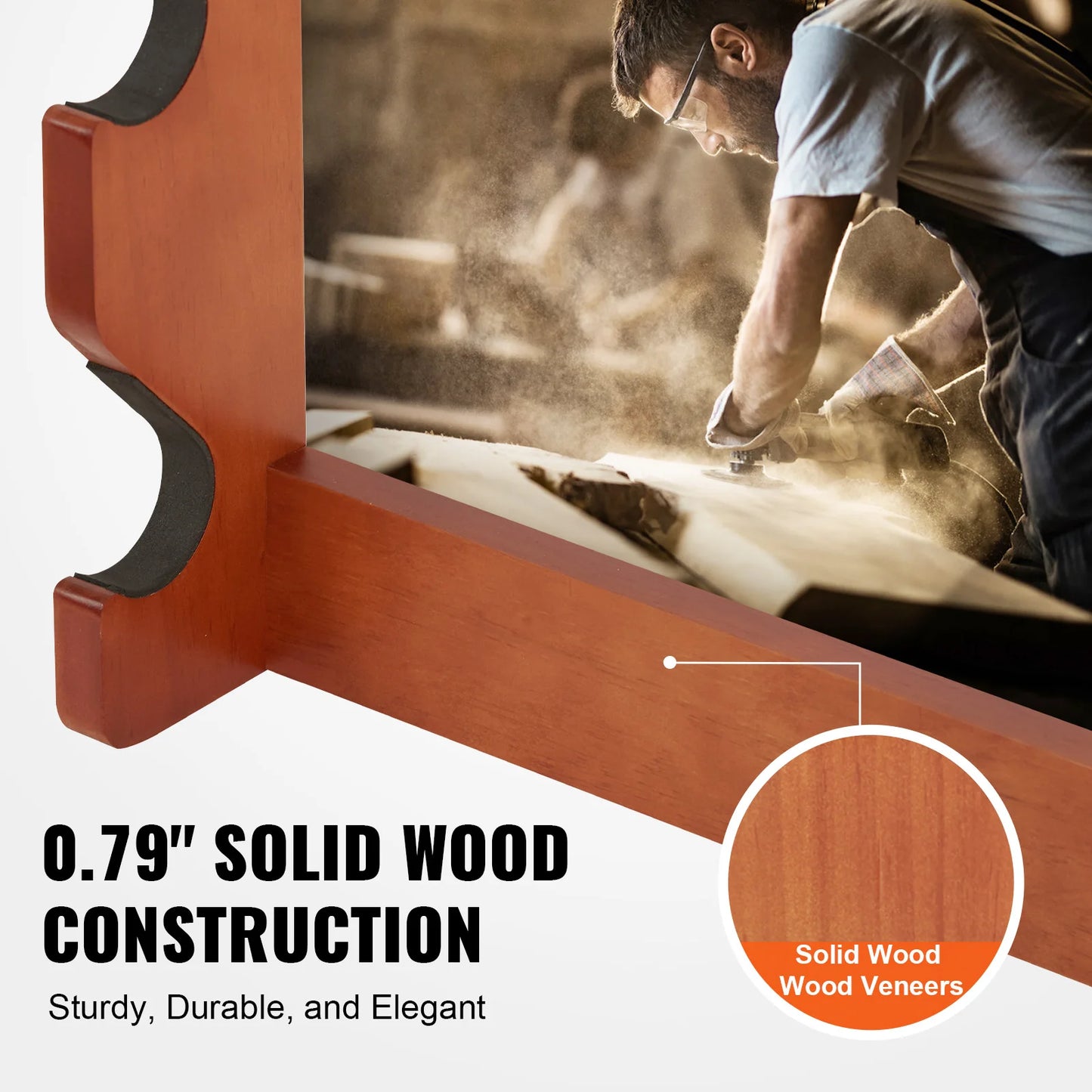 SucceBuy Gun Rack Wood Gun Rack Wall Mount Gun Display Rack holds 4/5Rifles Shotguns 132lbs Heavy Duty Rifle Rack w/Soft Padding