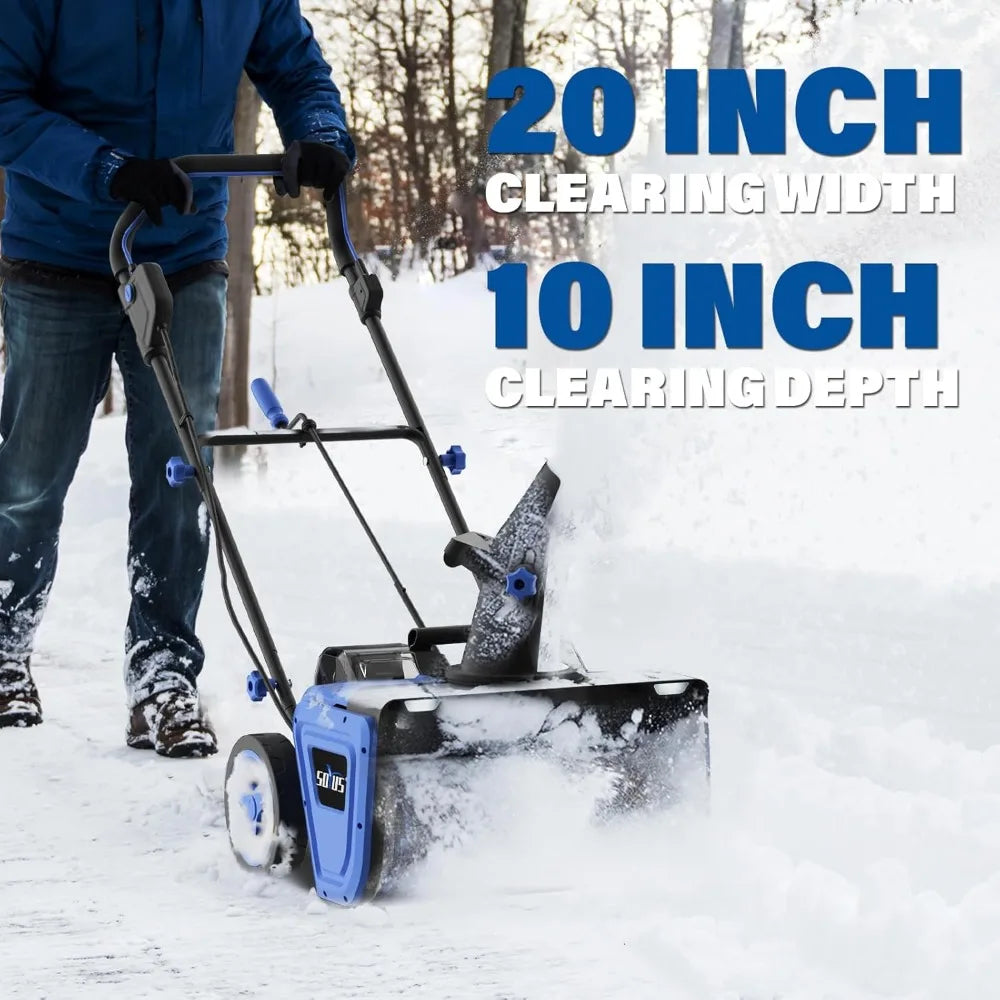 40V Cordless Snow Blower 20-Inch Brushless Motor Dual LED Lights 2x4.0Ah Batteries Driveway Sidewalk - TrendForce25